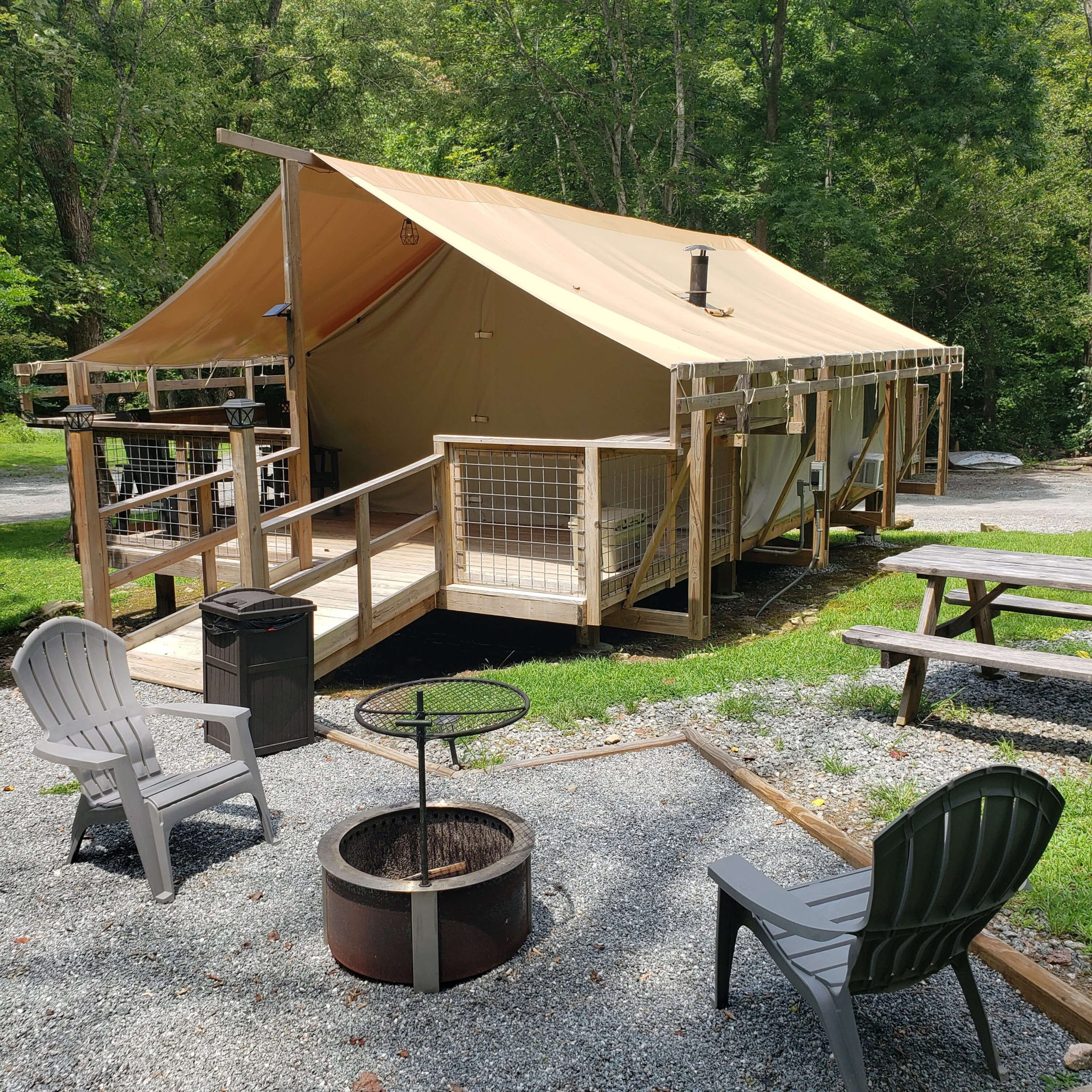 Stunning Glamping With Tents In The Woods image